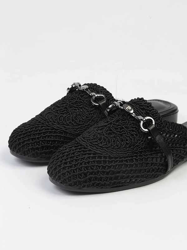 PİERRE CARDİN TOKA DETAYLI ÖRGÜ TERLİK SİYAH