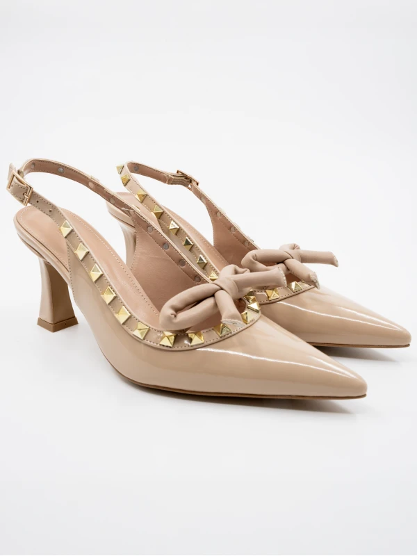 RUGAN DERİ KADIN TOPUKLU NUDE