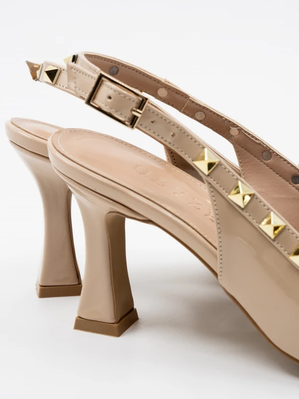 RUGAN DERİ KADIN TOPUKLU NUDE