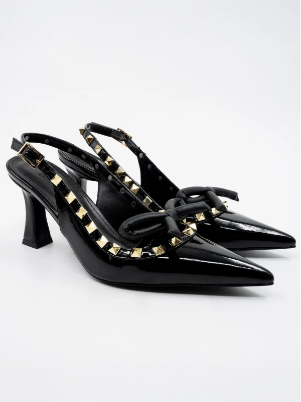 RUGAN DERİ KADIN TOPUKLU SİYAH