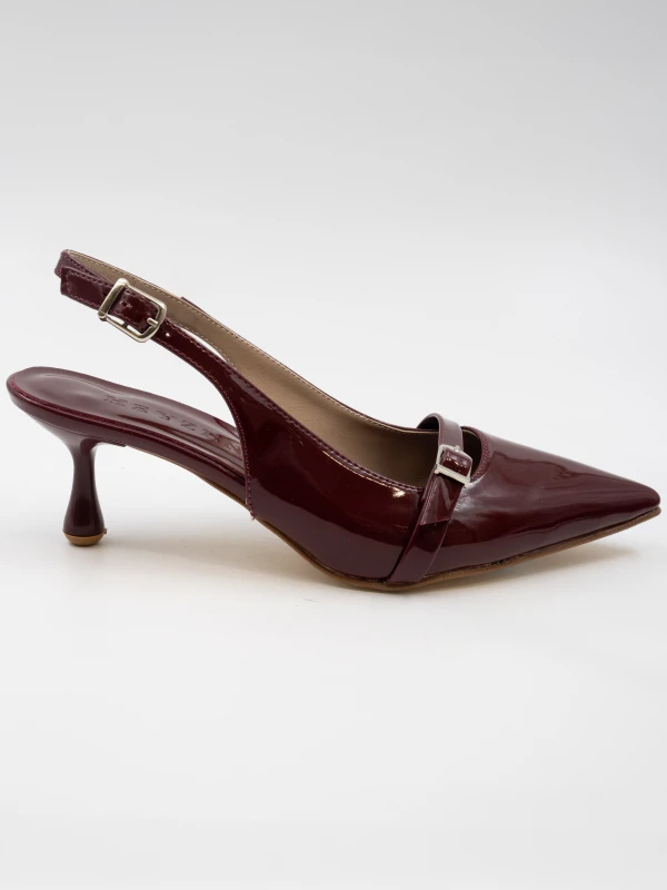 Rugan Toka Detaylı Topuklu BORDO