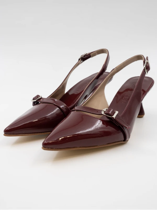 Rugan Toka Detaylı Topuklu BORDO