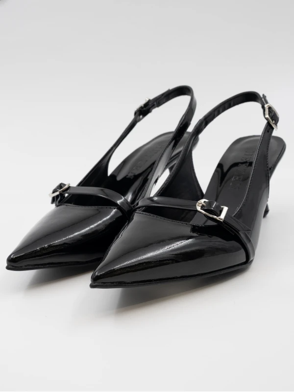 Rugan Toka Detaylı Topuklu SİYAH