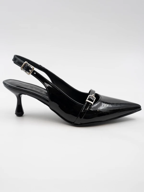 Rugan Toka Detaylı Topuklu SİYAH