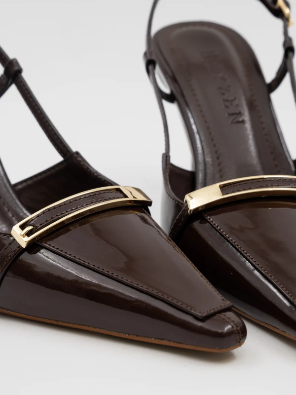 SİVRİ BURUN TOPUKLU KAHVE