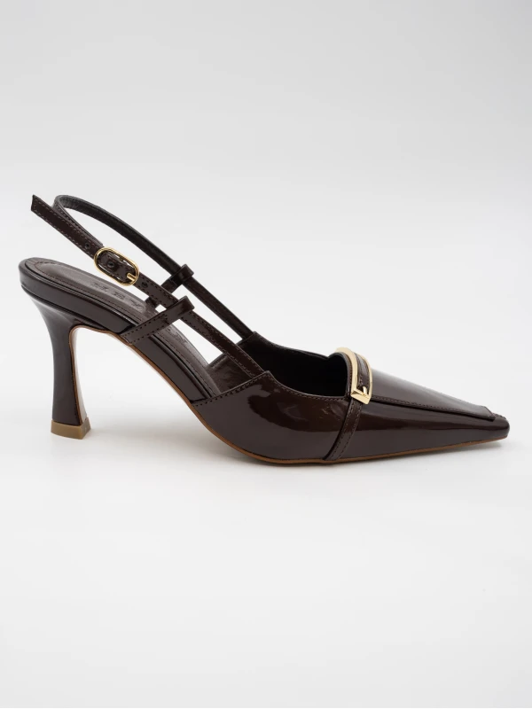 SİVRİ BURUN TOPUKLU KAHVE