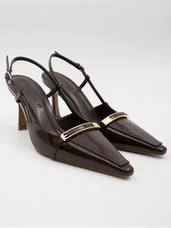 SİVRİ BURUN TOPUKLU KAHVE