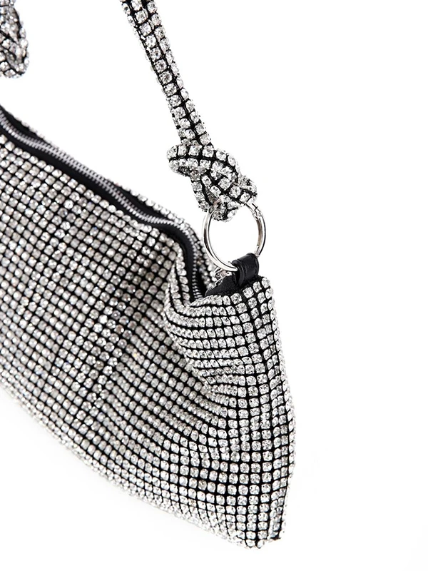 TAŞLI CLUTCH ÇANTA GÜMÜŞ