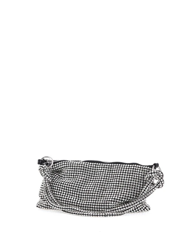 TAŞLI CLUTCH ÇANTA GÜMÜŞ