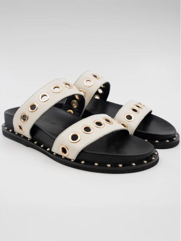 TROK DETAYLI DERİ TERLİK KREM