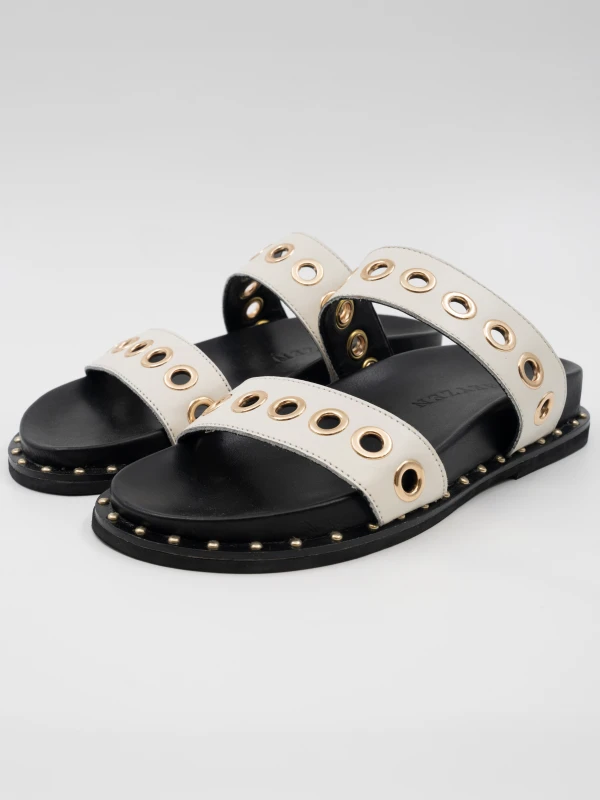 TROK DETAYLI DERİ TERLİK KREM