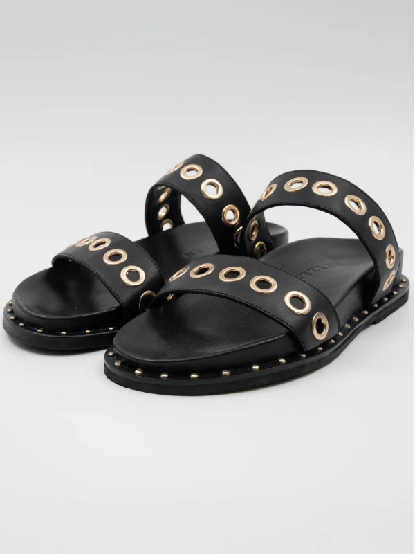 TROK DETAYLI DERİ TERLİK SİYAH