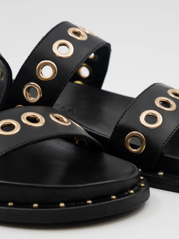 TROK DETAYLI DERİ TERLİK SİYAH