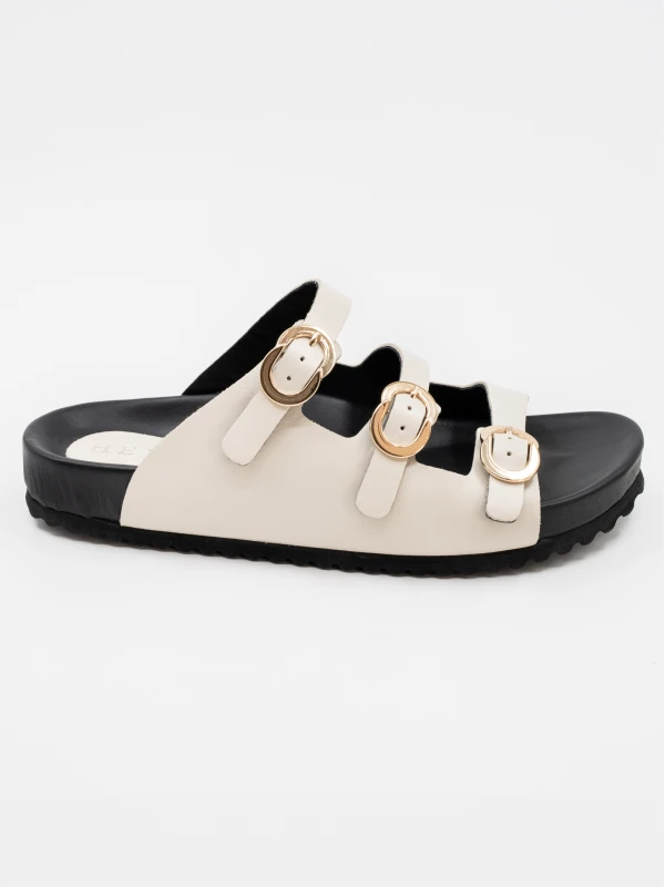 ÜÇ KEMER DETAYLI CİLT DERİ TERLİK KREM