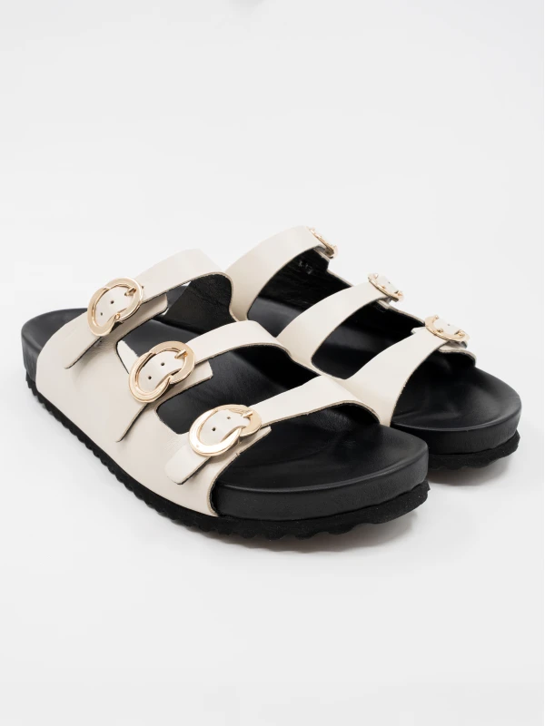 ÜÇ KEMER DETAYLI CİLT DERİ TERLİK KREM