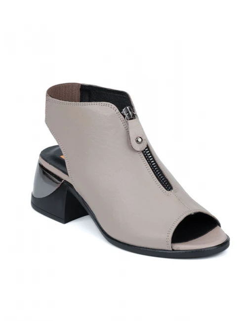 KLASİK TOPUKLU FERMUARLI SANDALET