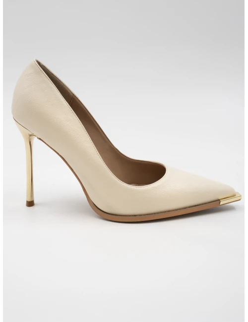 GOLD METAL DETAYLI TOPUKLU BEJ