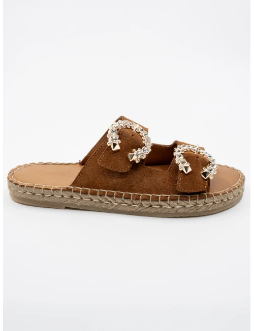 HASIR TABAN DETAYLI DERİ TERLİK TABA