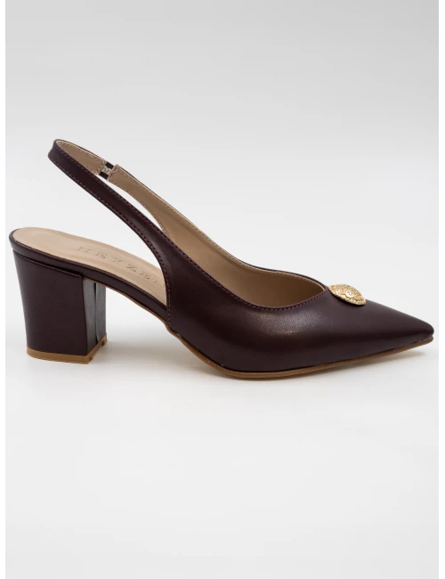 Mat Vegan Deri Topuklu BORDO