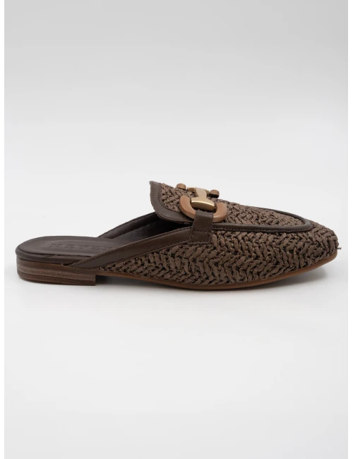 NATURAL HASIR TERLİK KAHVE