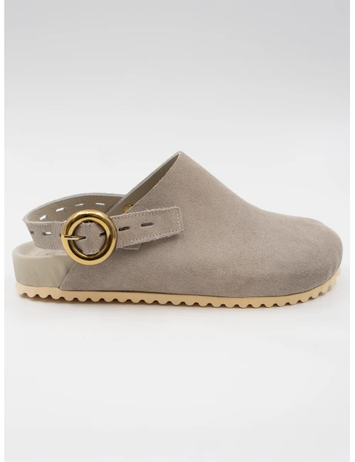 Önü Kapalı Kadın Süet Deri Sandalet VİZON