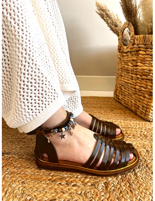 POTİN TOKALI DERİ SANDALET
