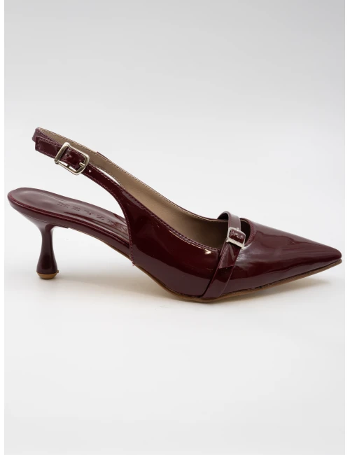 Rugan Toka Detaylı Topuklu BORDO