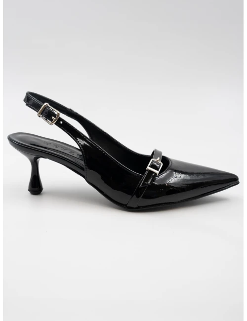 Rugan Toka Detaylı Topuklu SİYAH