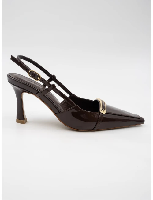 SİVRİ BURUN TOPUKLU KAHVE