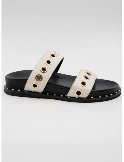 TROK DETAYLI DERİ TERLİK KREM