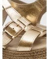 DOLGU TOPUK DERİ SANDALET GOLD