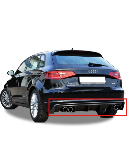 Audi A3 Rieger Difüzör Parlak Siyah