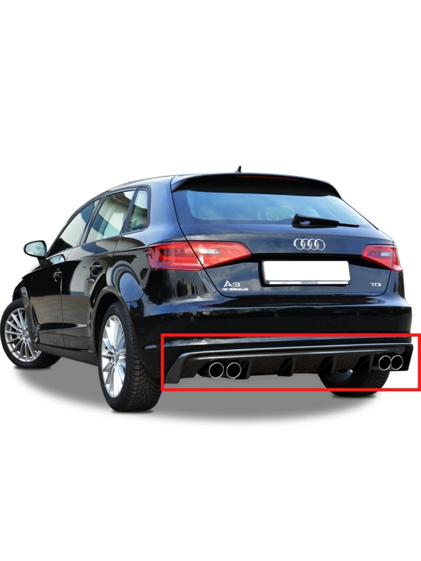 Audi A3 Rieger Difüzör Parlak Siyah