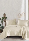 Clasy Ranforce %100 Pamuk Çift Kişilik Yatak Örtüsü Seti Avola V6 Ekru