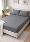 Clasy Ranforce Lastikli Çarşaf Seti Çift Kişilik Gri ÇKLÇ-240 %100 Pamuk