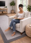 Mess Modern Dekoratif Yumuşak Dokulu Sisal Halı 3939 Antrasit Siyah