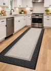 Mess Modern Dekoratif Yumuşak Dokulu Sisal Halı 3945 Gri Siyah