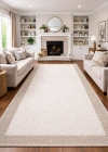 Mess Modern Dekoratif Yumuşak Dokulu Sisal Halı 3946 Krem Vizon