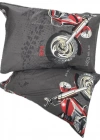 Clasy Ranforce %100 Pamuk 2 Adet Yastık Kılıfı Motor Desenli Antrasit