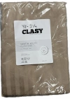Clasy %100 Pamuk Saten 2 Adet Yastık Kılıfı Çizgili Desenli Kahverengi
