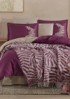 Clasy %100 Pamuk Çift Kişilik Battaniyeli Nevresim Takımı Liora V1 Lila