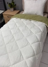 Clasy %100 Pamuk Ranforce Tek kişilik Çift Taraflı Yorgan Beyaz-Fıstık Yeşili