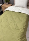 Clasy %100 Pamuk Ranforce Tek kişilik Çift Taraflı Yorgan Beyaz-Fıstık Yeşili