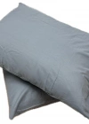 Clasy Ranforce %100 Pamuk 2 Adet Yastık Kılıfı Düz Antrasit Gri