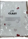 Clasy Ranforce %100 Pamuk 2 Adet Yastık Kılıfı Kalp Desenli Beyaz