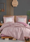 Clasy Ranforce %100 Pamuk Çift Kişilik Dört Mevsim Set Serel V1 Pembe