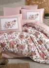 Clasy Ranforce %100 Pamuk Çift Kişilik Nevresim Takımı Omeya V1 Pudra