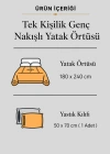 Clasy Ranforce %100 Pamuk Nakışlı Tek Kişilik Yatak Örtüsü Seti Stella V1 Lila