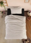 Clasy Ranforce %100 Pamuk Nevresim Takımı Tek Kişilik Dezza V1 Füme