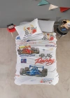 Clasy Ranforce %100 Pamuk Nevresim Takımı Tek Kişilik Speed Time V1 Gri